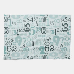 Abstract Numbers Tea Towel