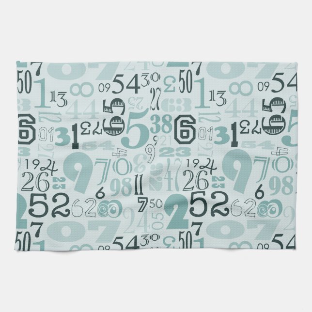 Abstract Numbers Tea Towel (Horizontal)