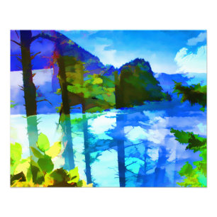 Abstract Ocean and Mountains Photo Enlargement Print