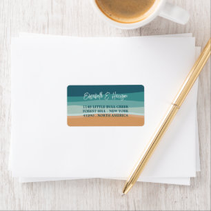 Abstract Ocean Beach Wedding Label