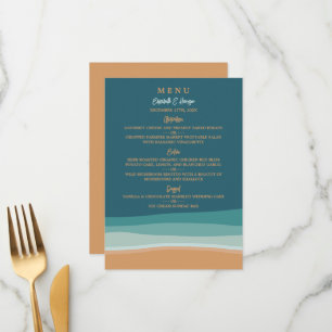 Abstract Ocean Beach Wedding Menu