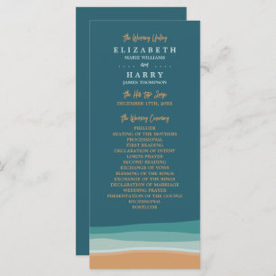 Abstract Ocean Beach Wedding Programme