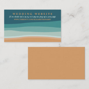 Abstract Ocean Beach Wedding Website Enclosure Card