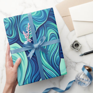 Abstract Ocean Elephant Gradient Wrapping Paper