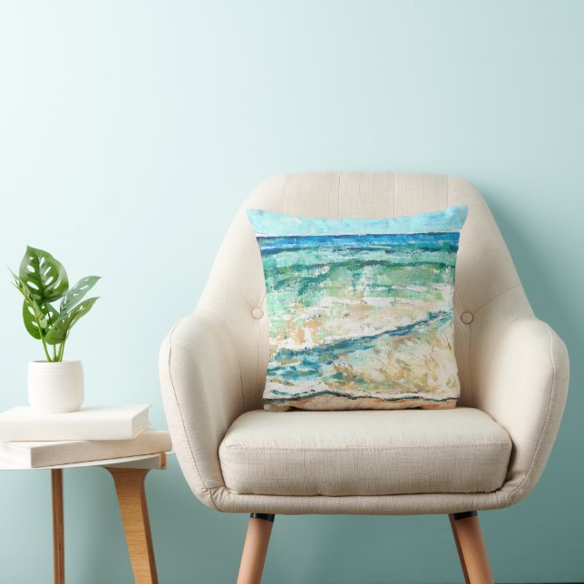 Abstract Ocean Teal Art Cushion (Chair)