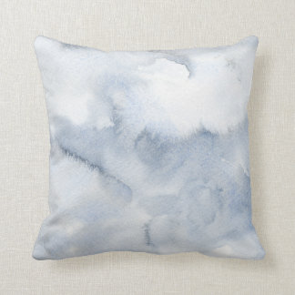 Abstract Ocean Watercolor Dusty Blue Rustic Cushion