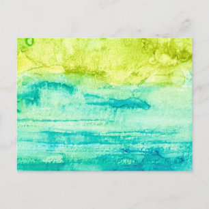Abstract Ocean Watercolor Postcard