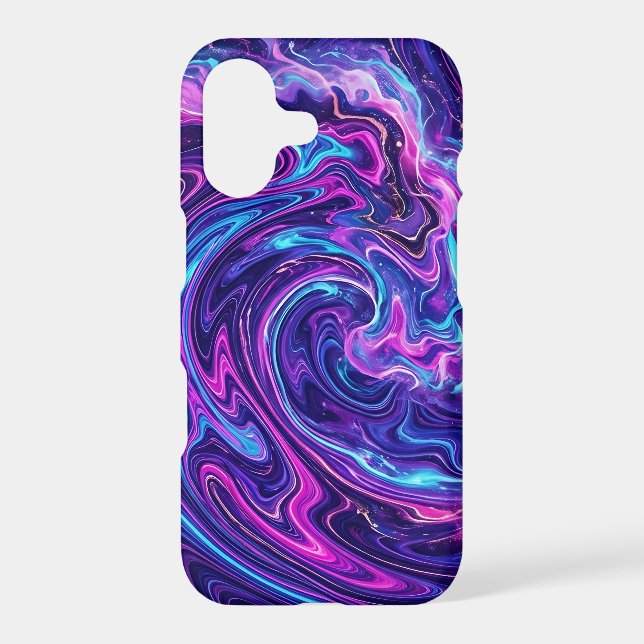 Abstract Ocean Wave Cosmic Purple iPhone Cases (Back)