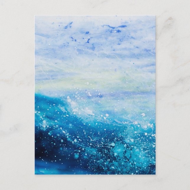 Abstract Ocean wave painting, sea waves  Postcard (Front)