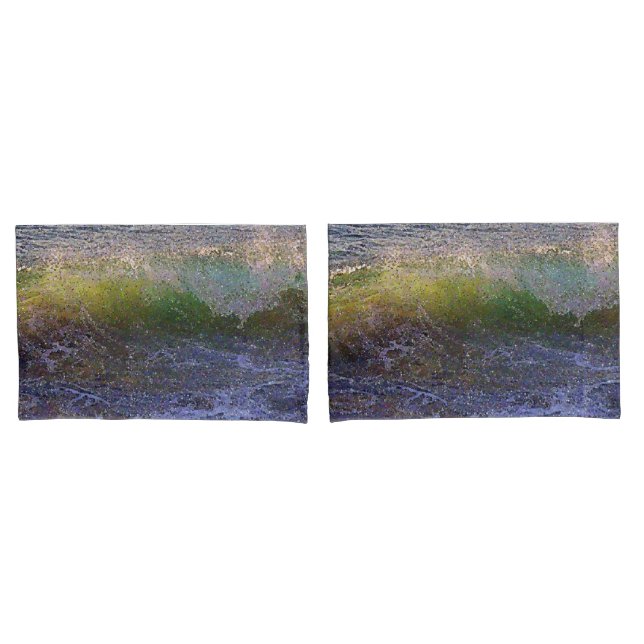Abstract Ocean Wave Pillowcase (Front-Set)