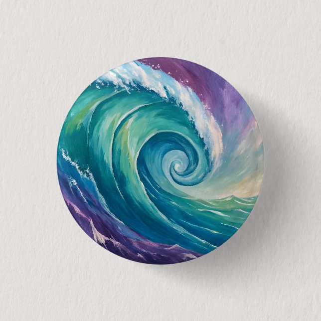 Abstract Ocean Wave Spiral 3 Cm Round Badge (Front)