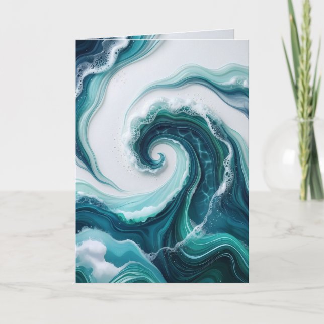 abstract ocean waves card (Front)