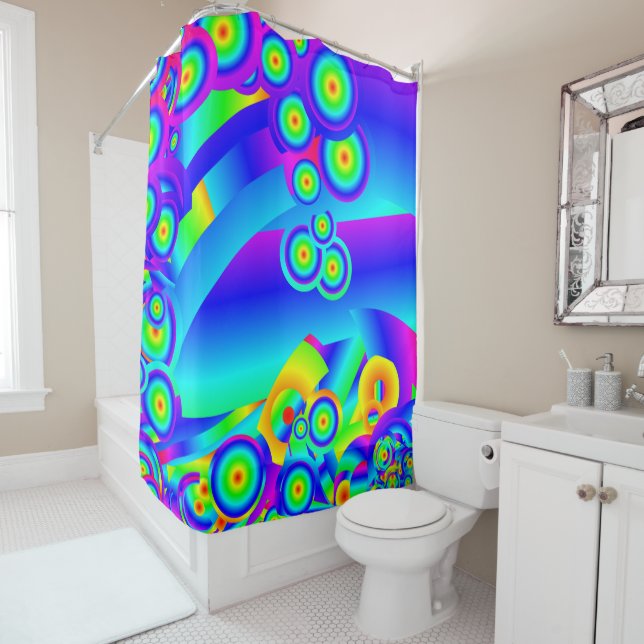 Abstract Ocean waves Shower Curtain (In Situ)