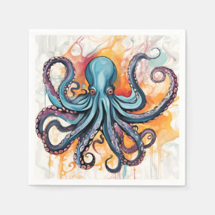 Abstract Octopus Colourful Napkin