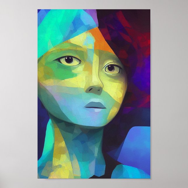 Abstract of a Beautiful Girl Conceptual Art Print (Front)