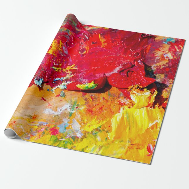 Abstract Of Artist Palette Wrapping Paper (Unrolled)