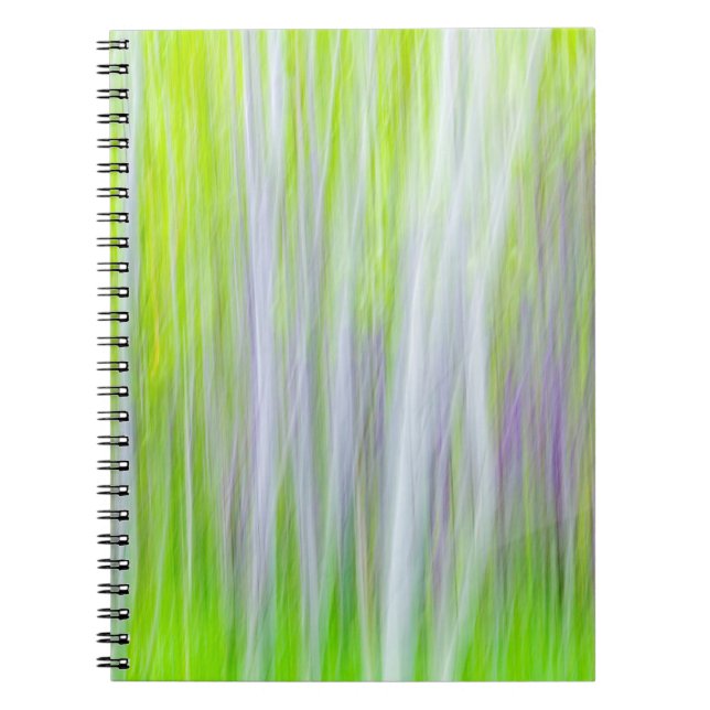 Abstract of Aspen Trees | Yakima River Trail, WA Spiral Notebook (Front)