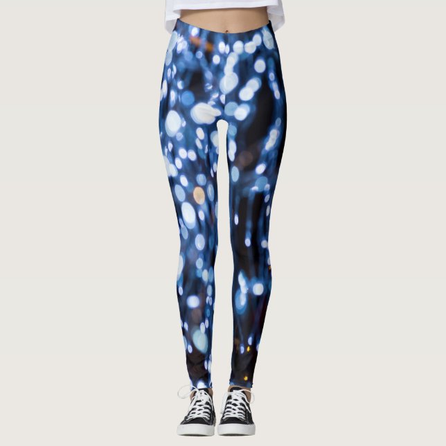 Abstract Of Blue Lights Leggings (Front)