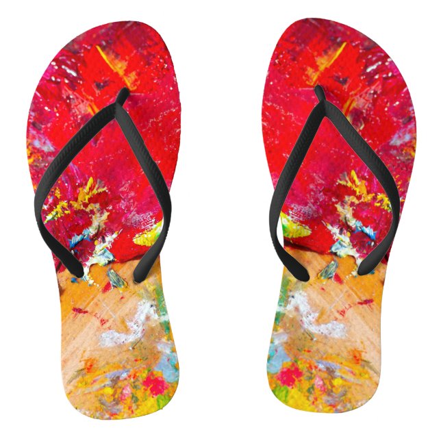 Abstract Of Colourful Artist Palette Jandals (Footbed)