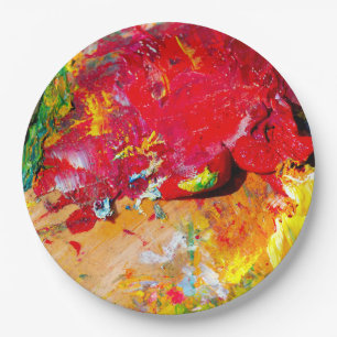 Abstract Of Colourful Artist Palette Paper Plate