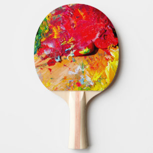Abstract Of Colourful Artist Palette Ping Pong Paddle