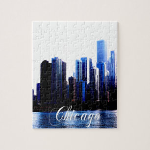 Abstract of Downtown Chicago effects Jigsaw Puzzle