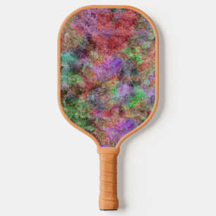 Abstract of Swirls of Pretty Colours Yellow Purple Pickleball Paddle