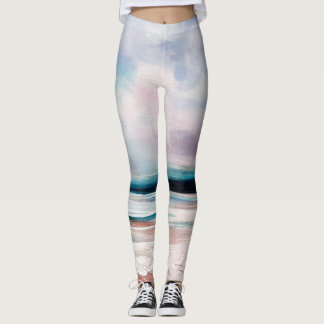 Abstract Oil Canvas: Contemporary Texture Leggings