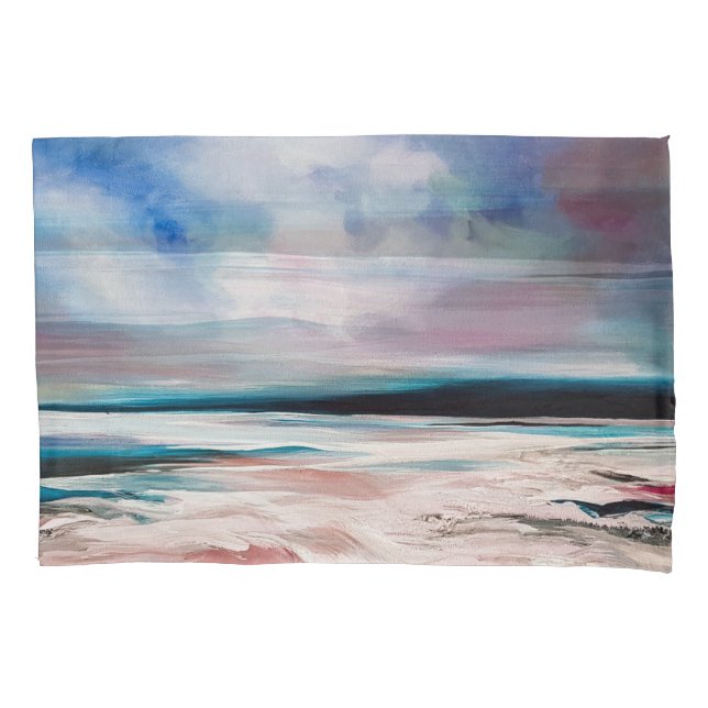 Abstract Oil Canvas: Contemporary Texture Pillowcase (Front)