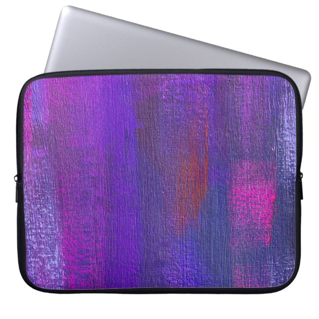 Abstract Oil: Canvas Texture Background. Laptop Sleeve (Front)