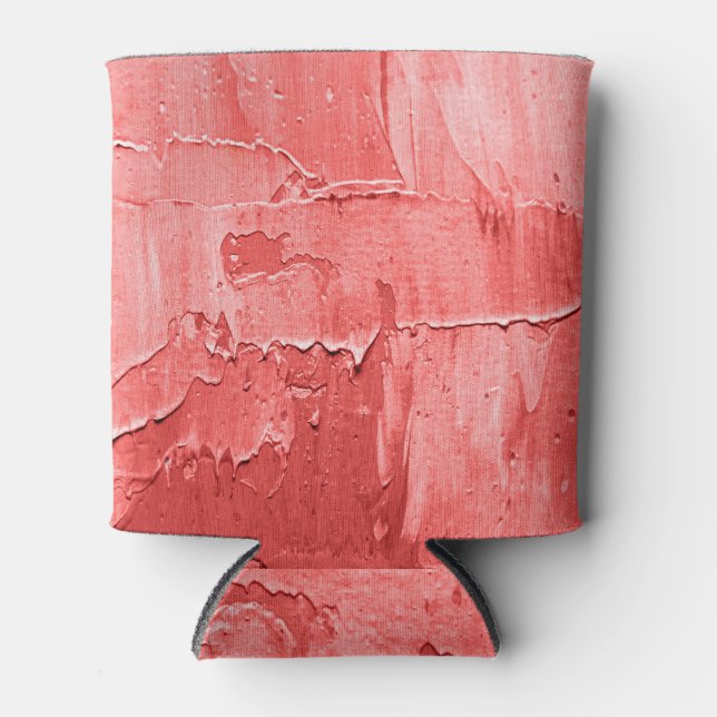 Abstract oil paint, canvas texture. can cooler (Front)