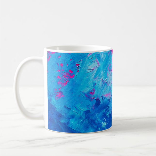 abstract oil paint texture on canvas, background coffee mug (Left)