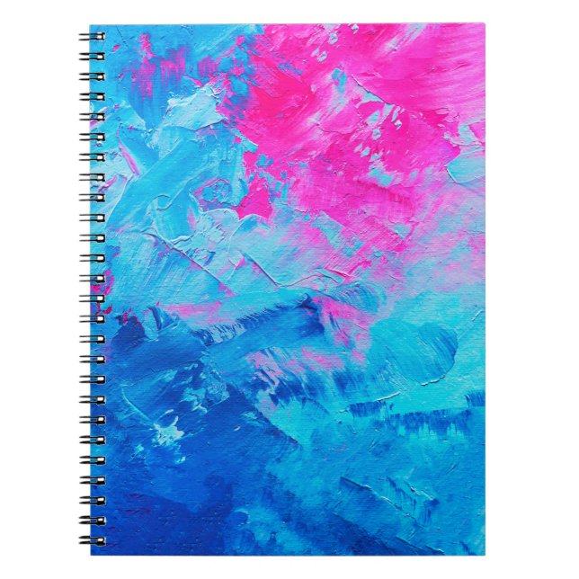 abstract oil paint texture on canvas, background notebook (Front)