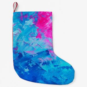 abstract oil paint texture on canvas, background small christmas stocking