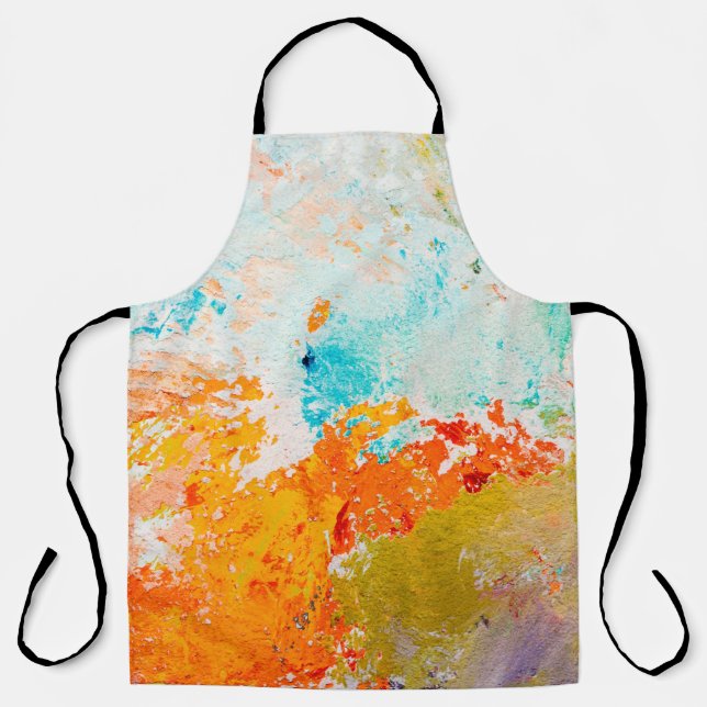 abstract oil paint texture on canvas, backgroundba apron (Front)