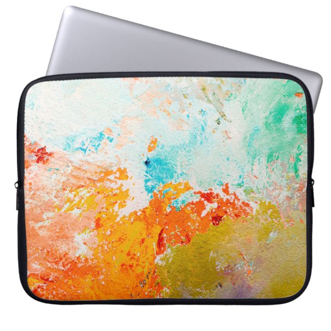 abstract oil paint texture on canvas, backgroundba laptop sleeve (Front)