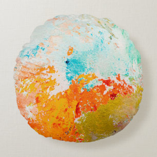abstract oil paint texture on canvas, backgroundba round cushion