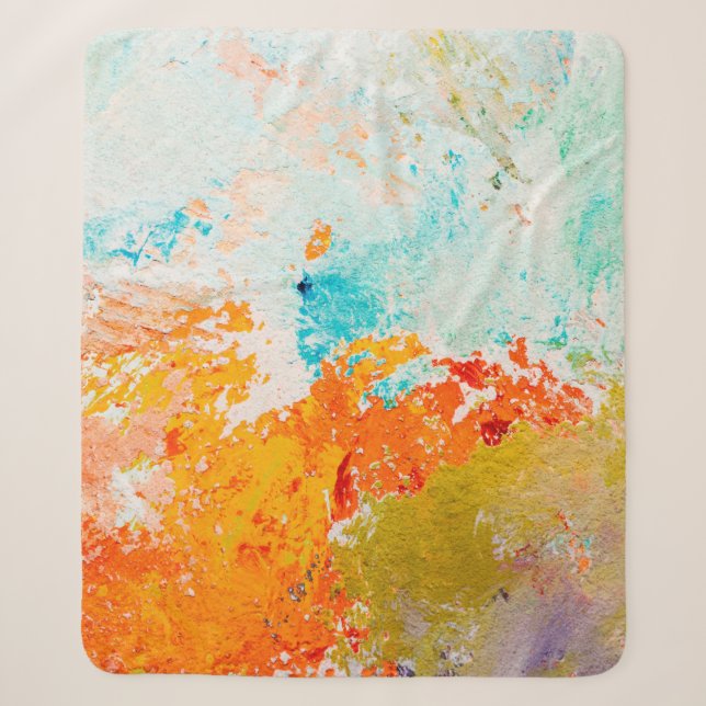 abstract oil paint texture on canvas, backgroundba sherpa blanket (Front)