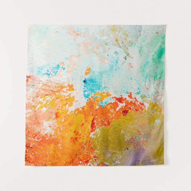 abstract oil paint texture on canvas, backgroundba tapestry (Front)