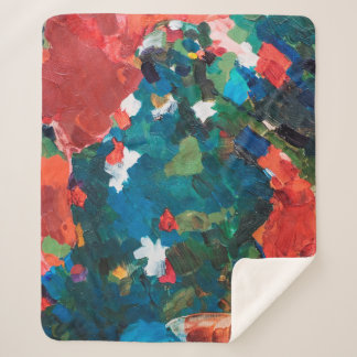 Abstract oil painting background on canvas texture sherpa blanket