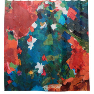 Abstract oil painting background on canvas texture shower curtain