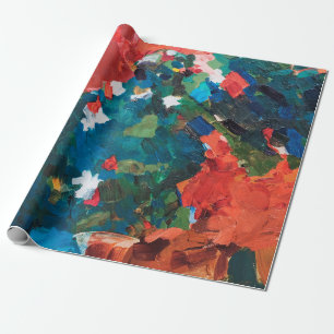 Abstract oil painting background on canvas texture wrapping paper
