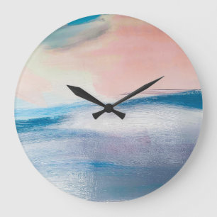 Abstract oil painting, canvas texture. large clock