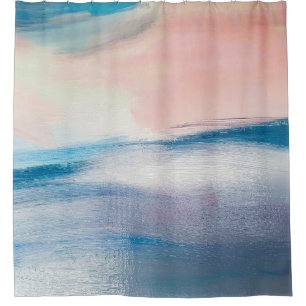 Abstract oil painting, canvas texture. shower curtain