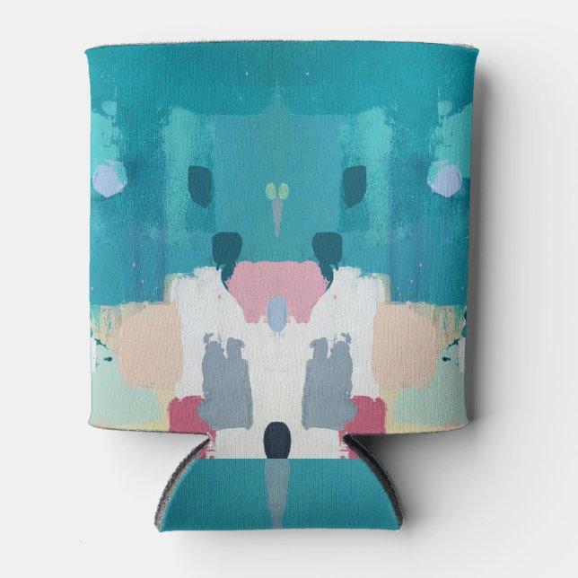 Abstract oil painting, colourful texture. can cooler (Front)