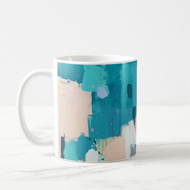 Abstract oil painting, colourful texture. coffee mug (Left)