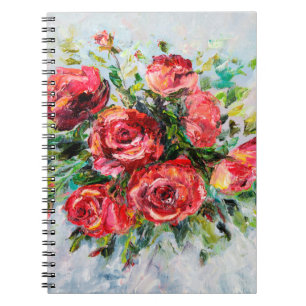 abstract oil painting of beautiful fresh bouquet notebook