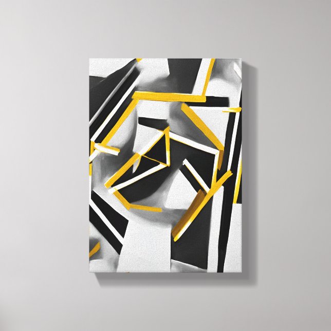 Abstract Oil Painting Of Geometric Shapes  Canvas Print (Front)