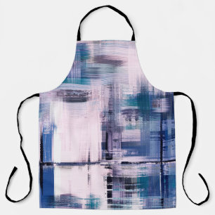 Abstract oil painting on canvas, hand drawn artwor apron