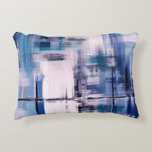 Abstract oil painting on canvas, hand drawn artwor decorative cushion
